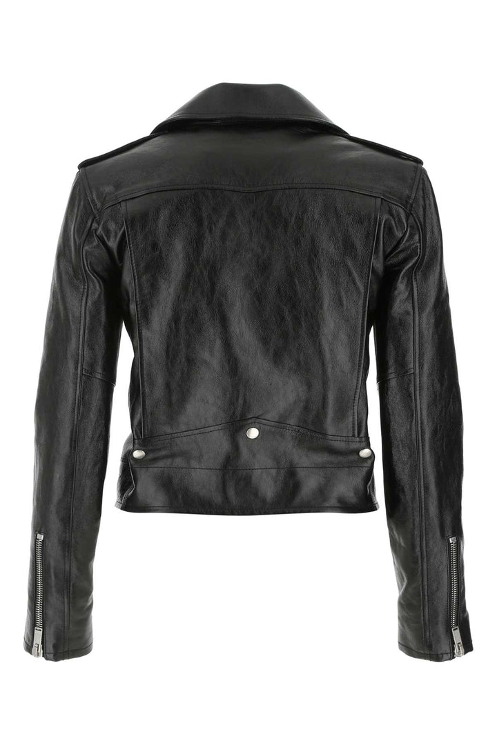 Saint Laurent Women Black Leather Jacket