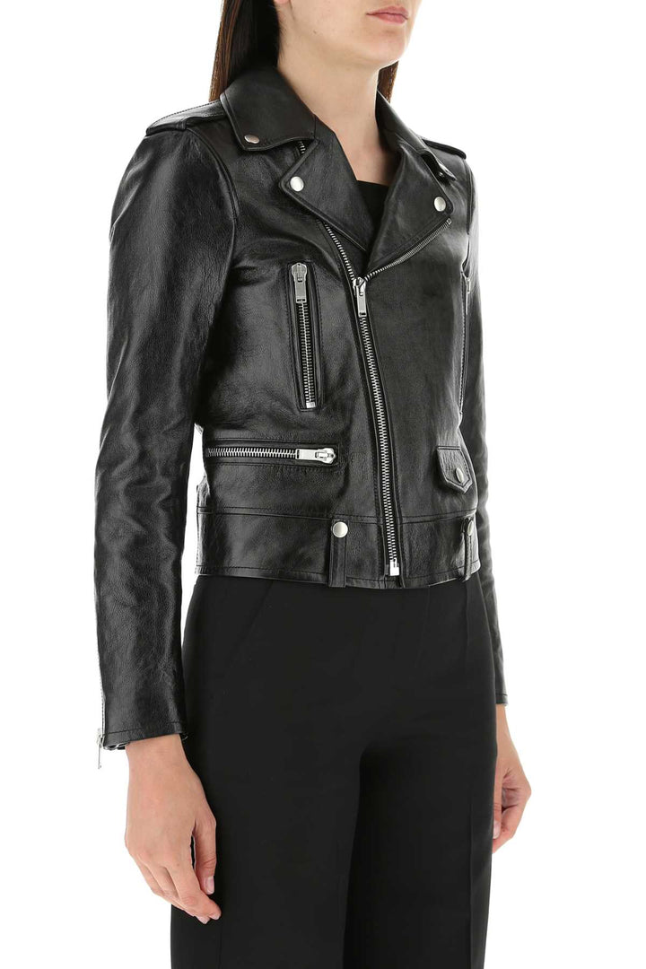 Saint Laurent Women Black Leather Jacket