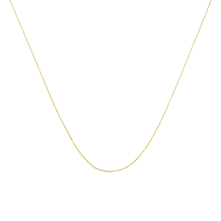 Solid 10K Yellow Gold 0.5mm Slim and Dainty Unisex 18" Rope Chain Necklace
