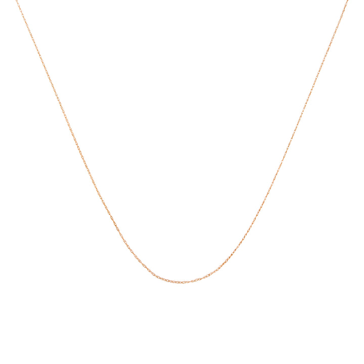 Solid 10K Yellow Gold 0.5mm Slim and Dainty Unisex 18" Rope Chain Necklace