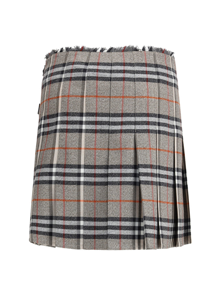 Burberry Women Check Archive Wool Miniskirt