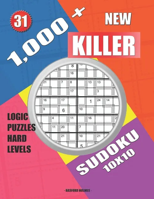 1,000 + New sudoku killer 10x10: Logic puzzles hard levels - Paperback