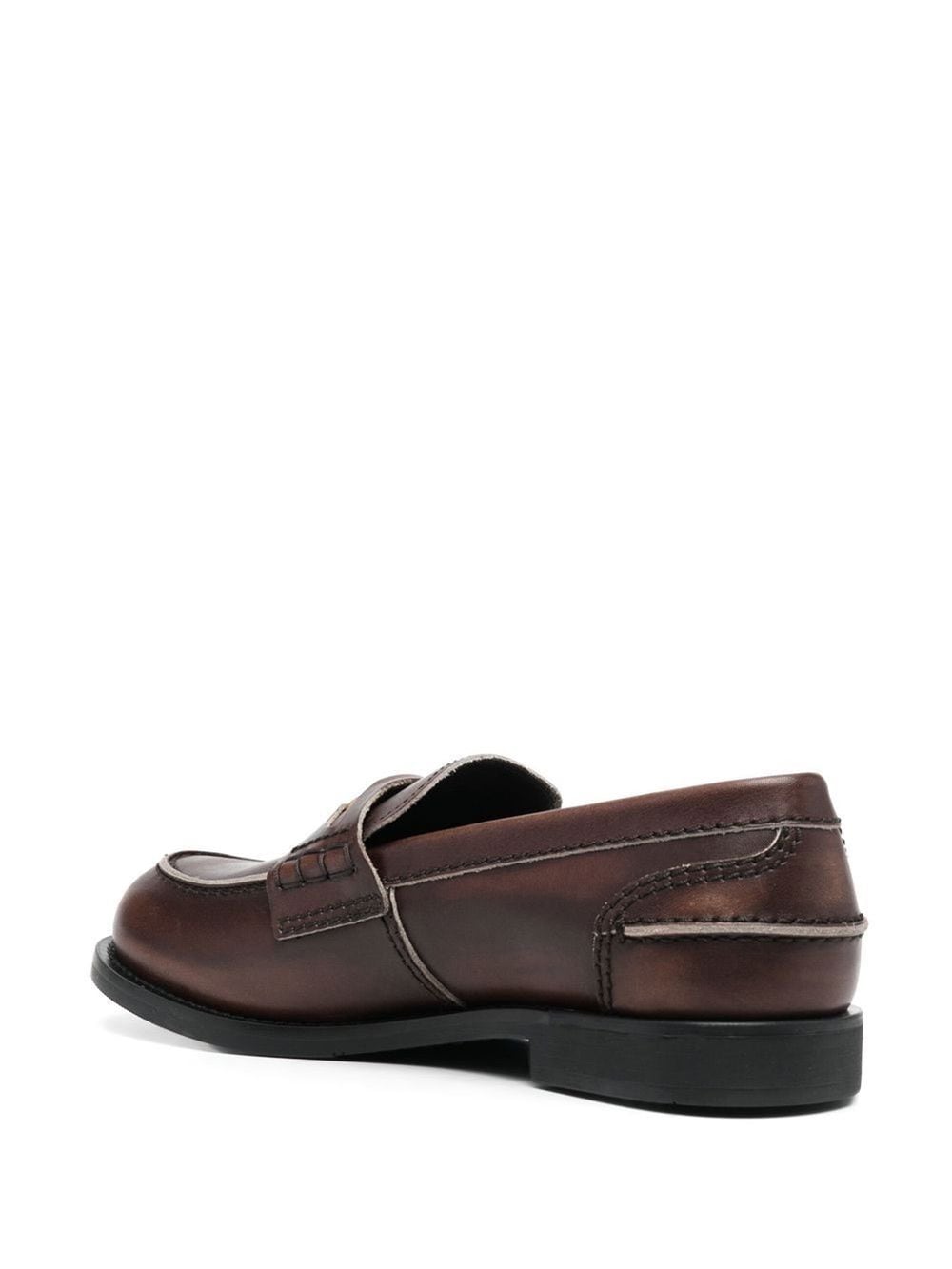 Miu Miu Women Vintage-Effect Leather Penny Loafers