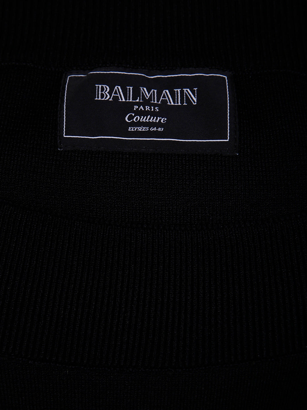 Balmain Women Ls Double Collar Knit Zipped Midi Dress