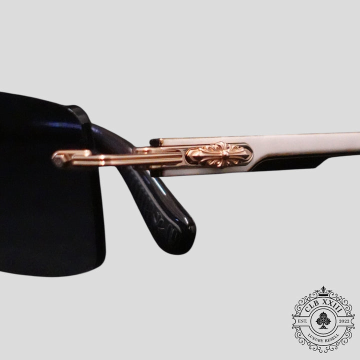Chrome Hearts Deep II Sunglasses in White/Gold