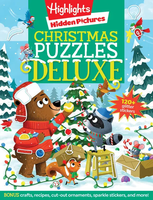 Christmas Puzzles Deluxe: Holiday-Themed Activity Book with Christmas Puzzles and Creative Crafts, Christmas Gift for Kids Ages 4-8 - Paperback