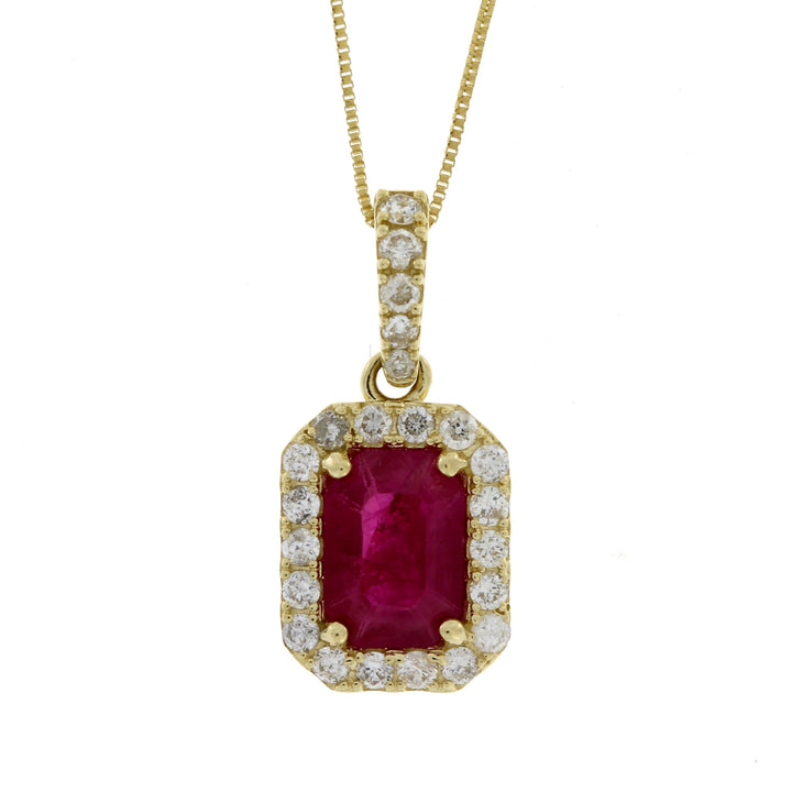 1.25ct Ruby Diamond Fashion Pendants 14KT Yellow Gold