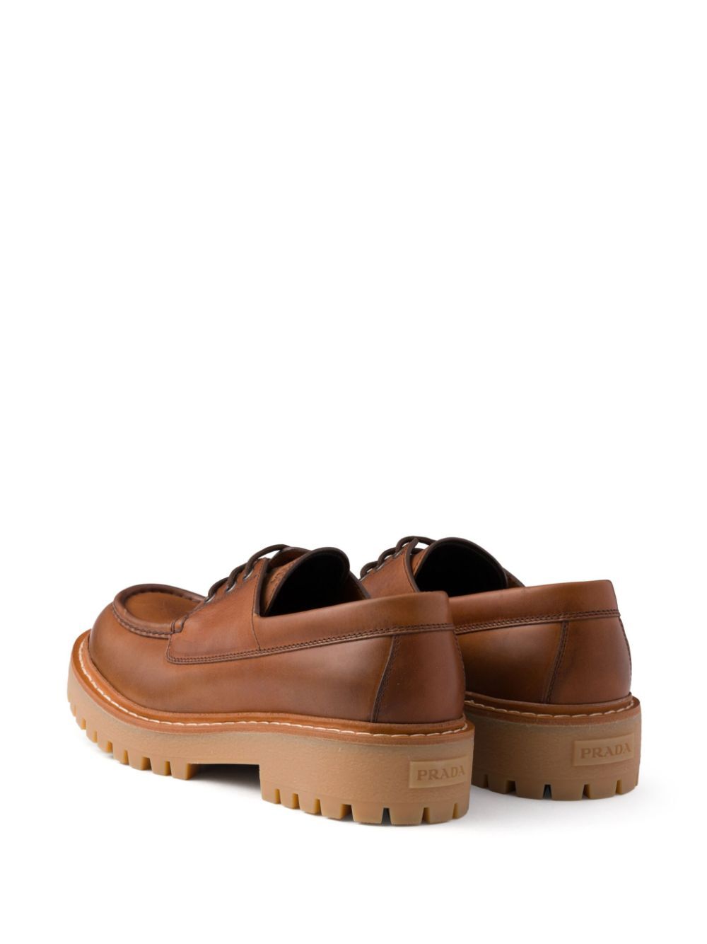 Prada Men Laced Leather Loafers