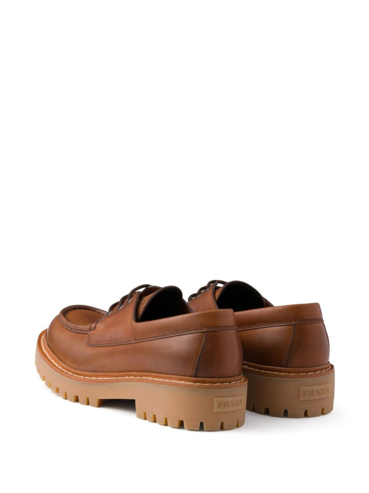 Prada Men Laced Leather Loafers