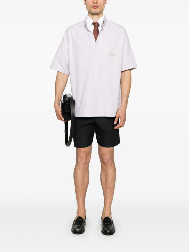 Fendi Men Fendi Crest Oxford Cotton Shirt