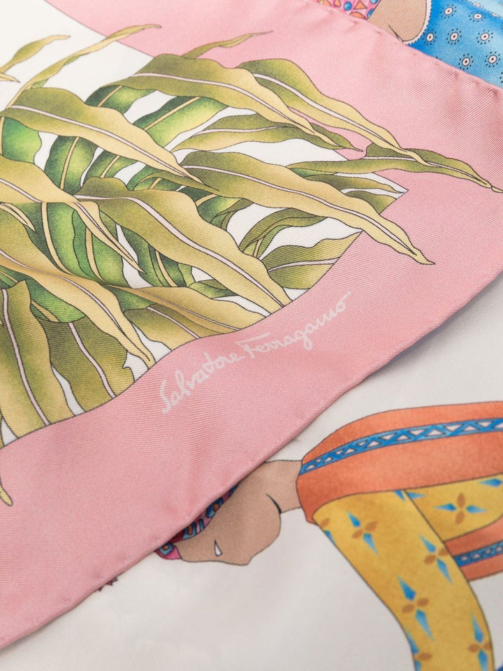 Ferragamo Women India Print Silk Scarf