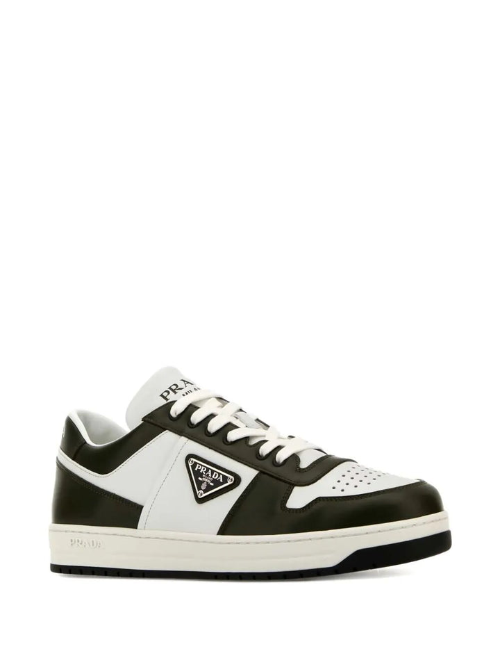 Prada Men Downtown Two-Tone Leather Sneakers