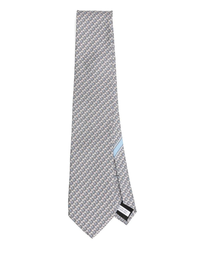 Ferragamo Men Aris Elephant-Print Silk Tie