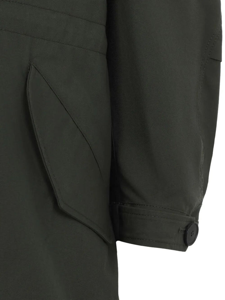 Givenchy Women Cotton Parka With Givenchy Stamp Print