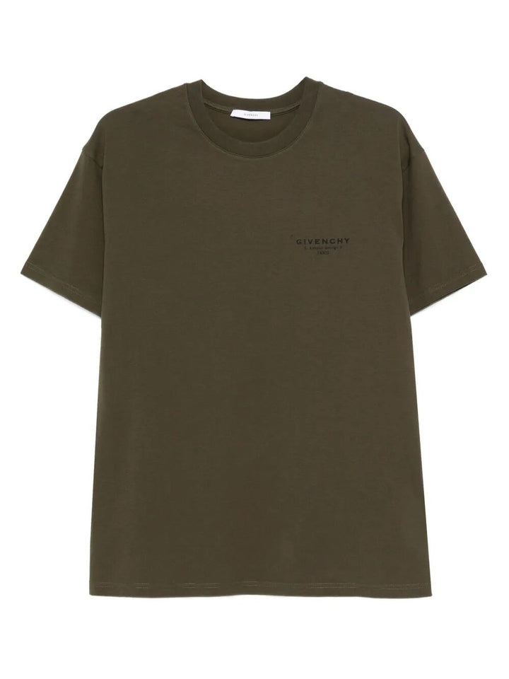 Givenchy Men Cotton T-Shirt With Givenchy Stamp Print