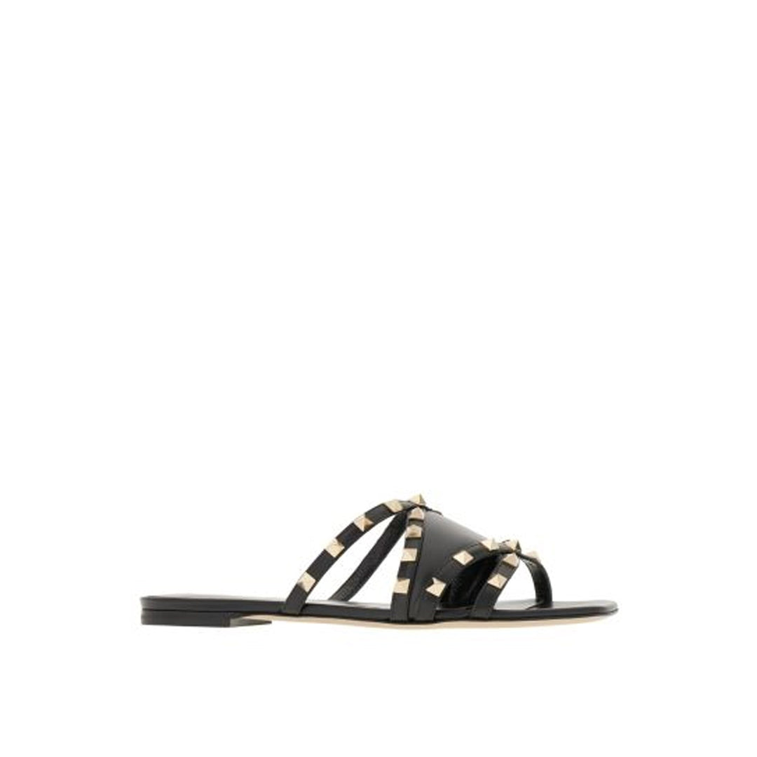Valentino Garavani Rockstud Leather Flat Sandals Women