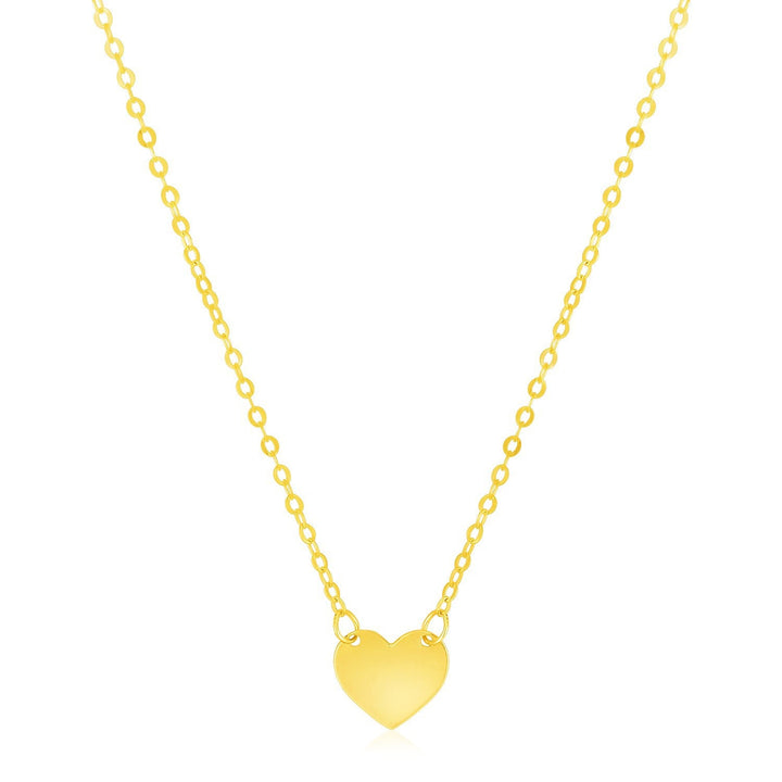 14k Yellow Gold Polished Mini Heart Necklace