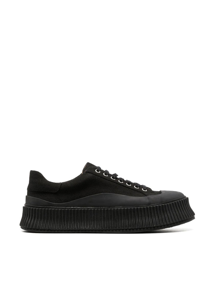 Jil Sander Men Low Laced Sneakers With Vulcanized Rubber Sole
