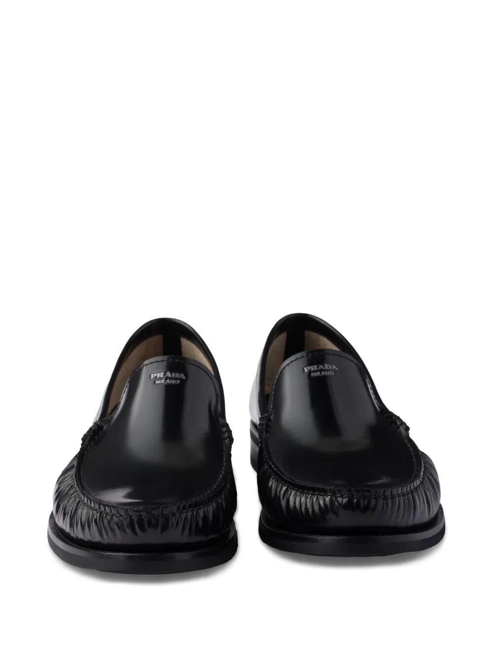 Prada Men Brushed Leather Loafers