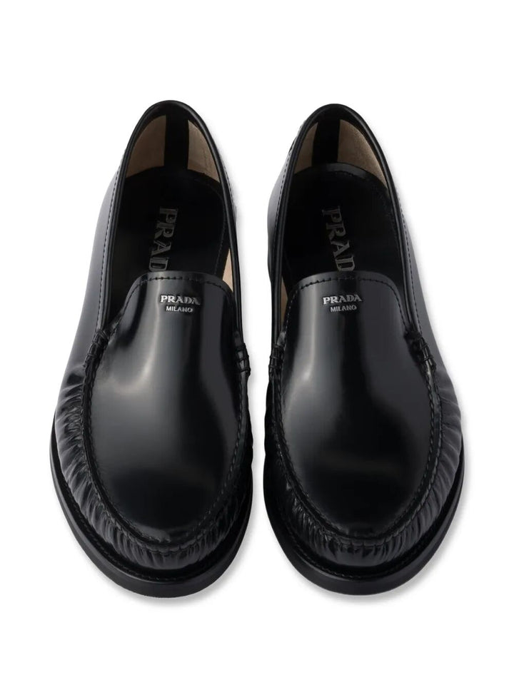 Prada Men Brushed Leather Loafers