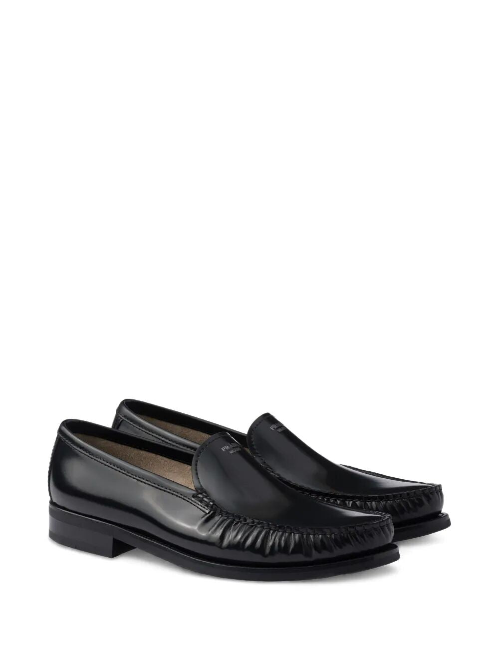 Prada Men Brushed Leather Loafers