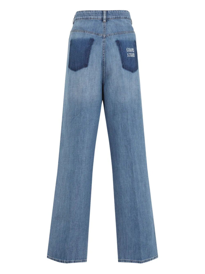 Miu Miu Women Logo-Appliqué Jeans