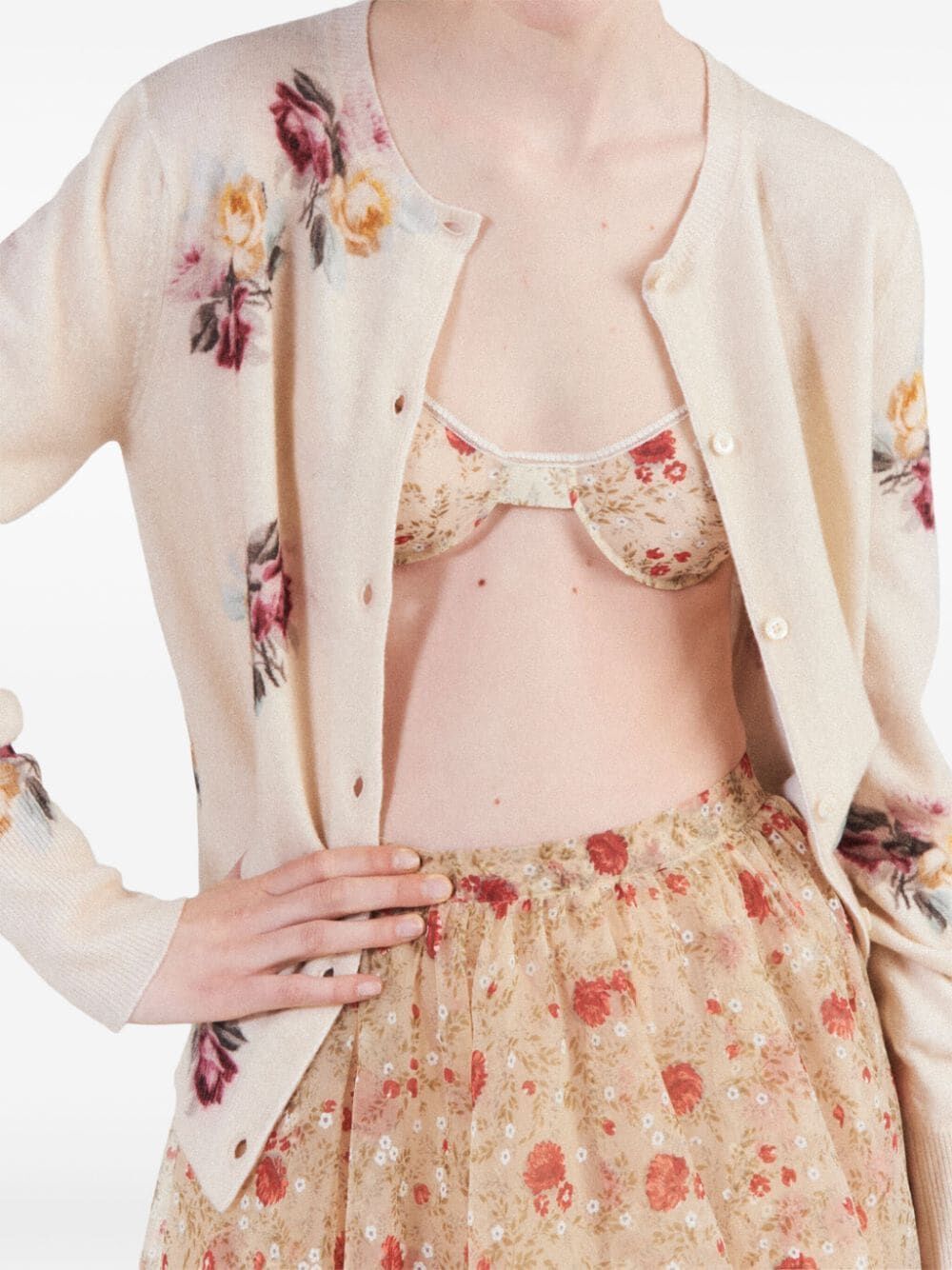 Prada Women Gonna Nylonette Stampa Papavero