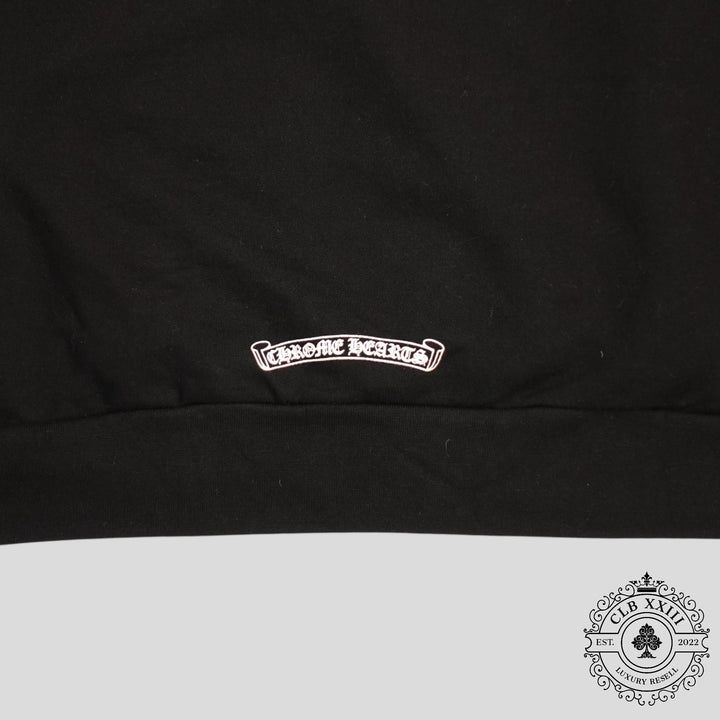 CHROME HEARTS NECK LOGO CREWNECK SWEATSHIRT - BLACK