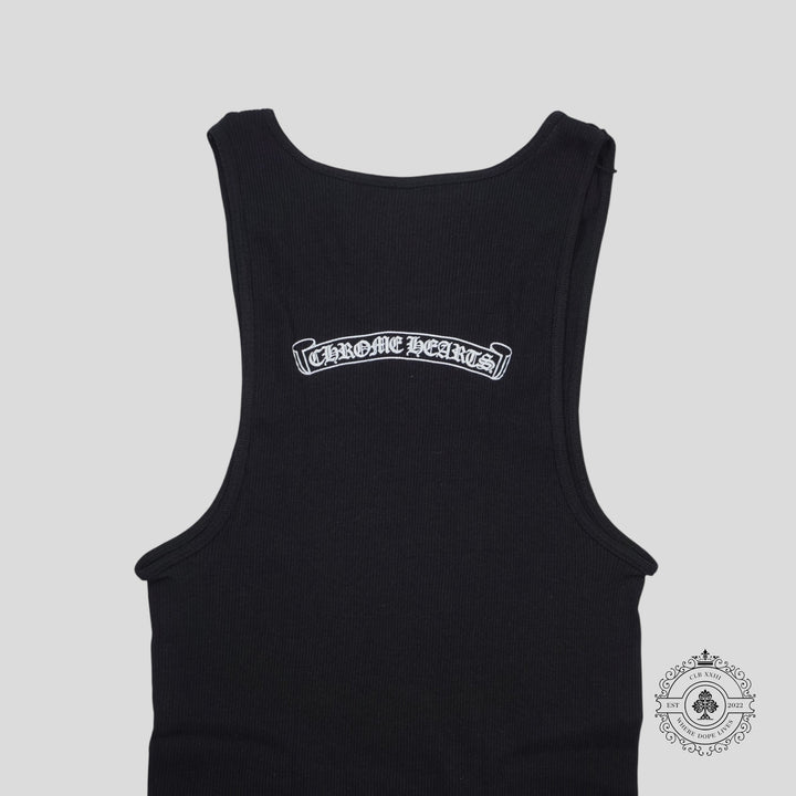 Chrome Hearts Neck Script Logo Tank Top in Black