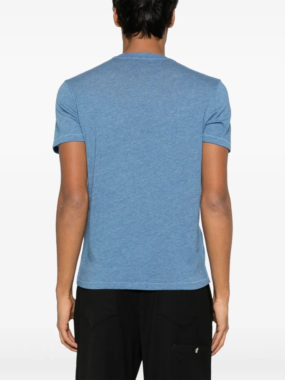 Tom Ford Men Cotton Blend Melange Crew Neck T-Shirt