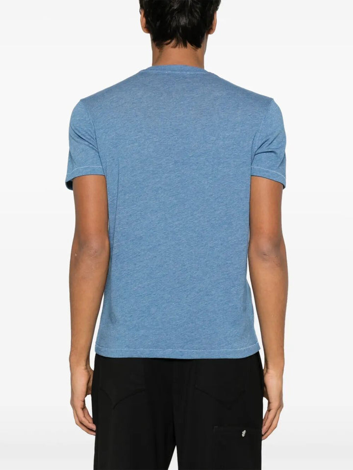 Tom Ford Men Cotton Blend Melange Crew Neck T-Shirt