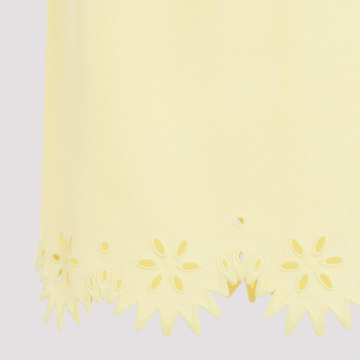 Bottega Veneta Grainy English Embroidery Midi Skirt Women