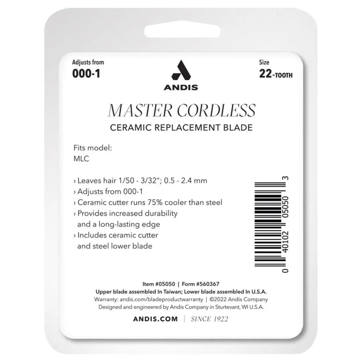 Andis Master Cordless Li Ceramic Replacement Blade - Adjusts from 000-1