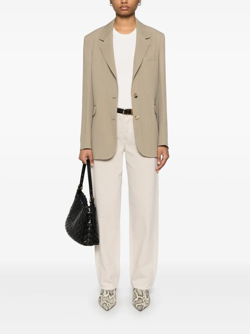 Golden Goose Women Journey W`S Sb Over Jacket Maia Pinstripe Blend Viscose