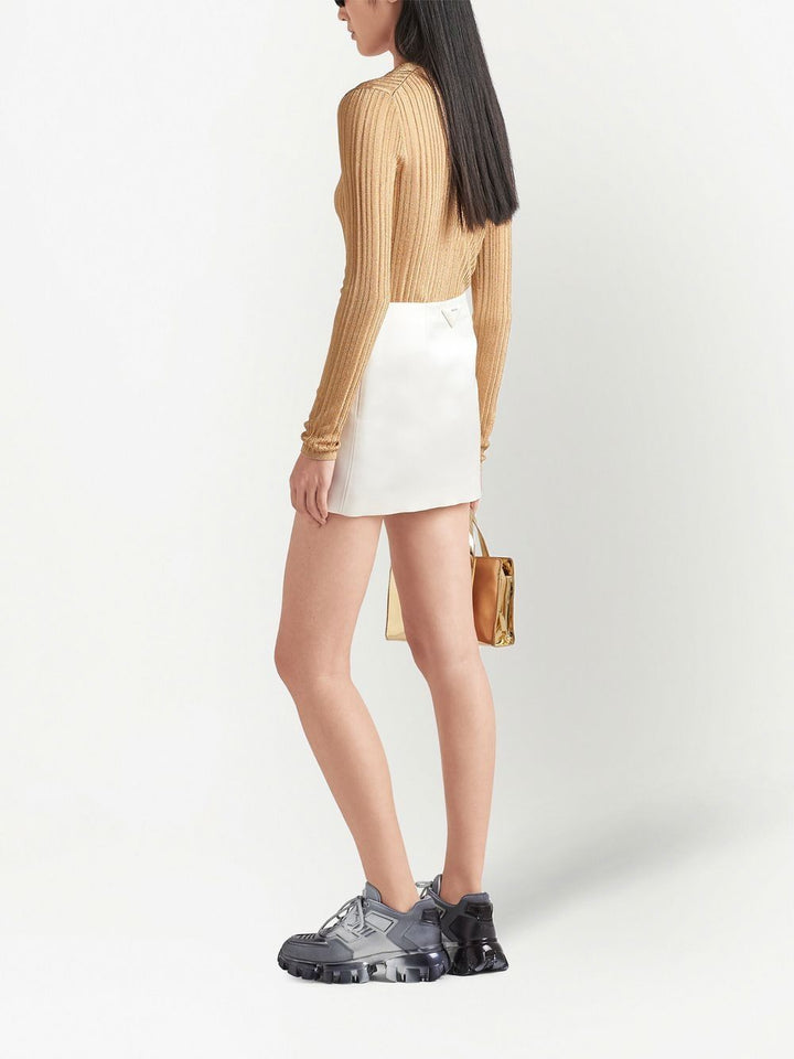 Prada Women V-Neck Lamé Viscose Cardigan