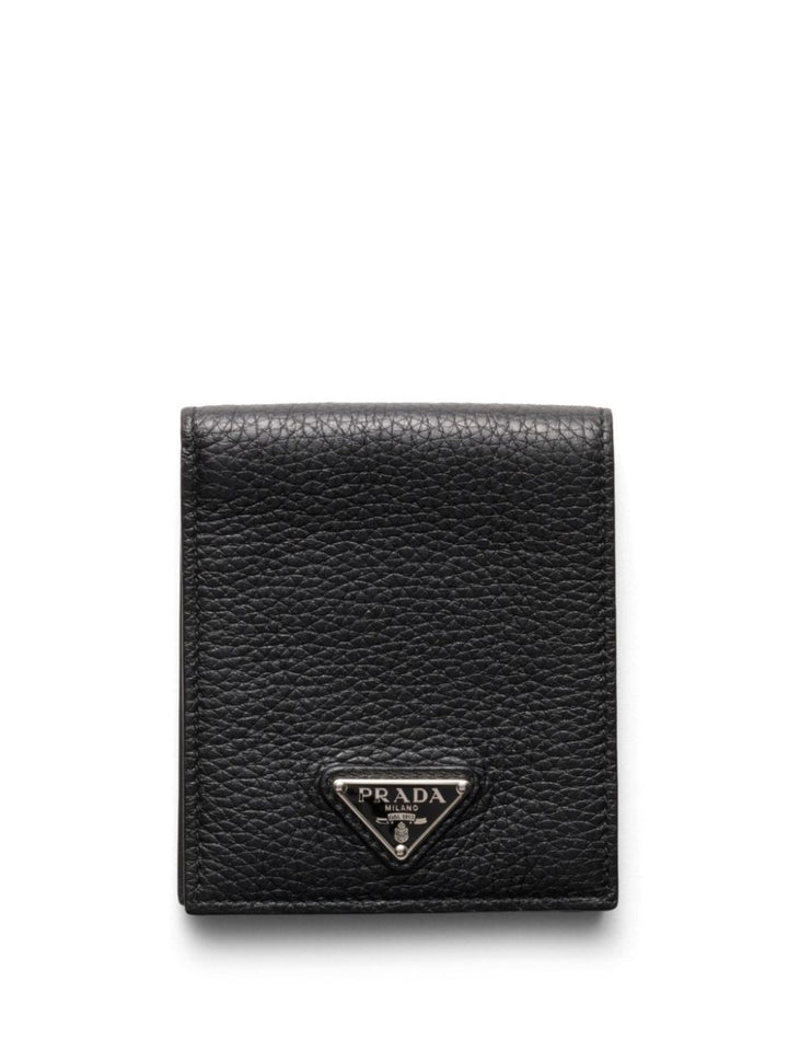 Prada Men Grained Leather Bi-Fold Wallet
