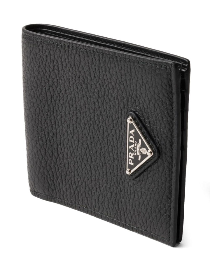 Prada Men Grained Leather Bi-Fold Wallet