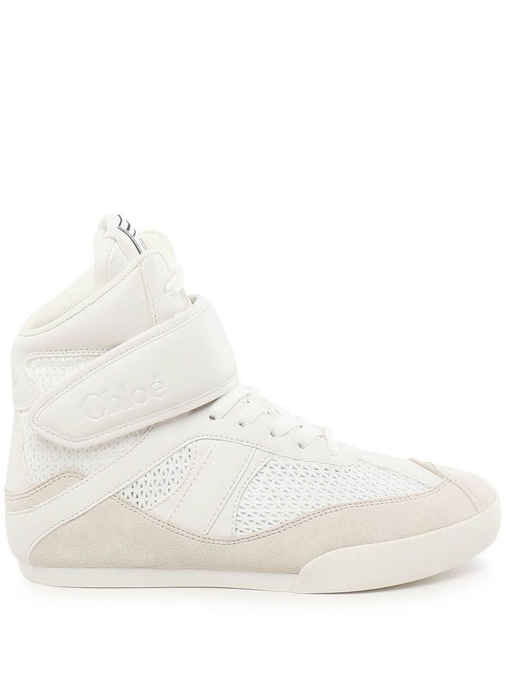 Chloe Women Mesh And Suede Kick High-Top Sneakers