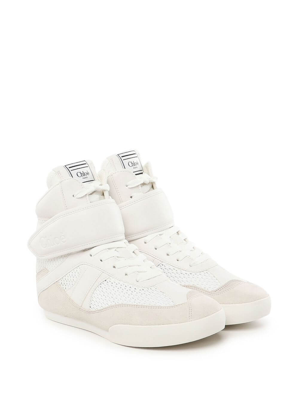 Chloe Women Mesh And Suede Kick High-Top Sneakers