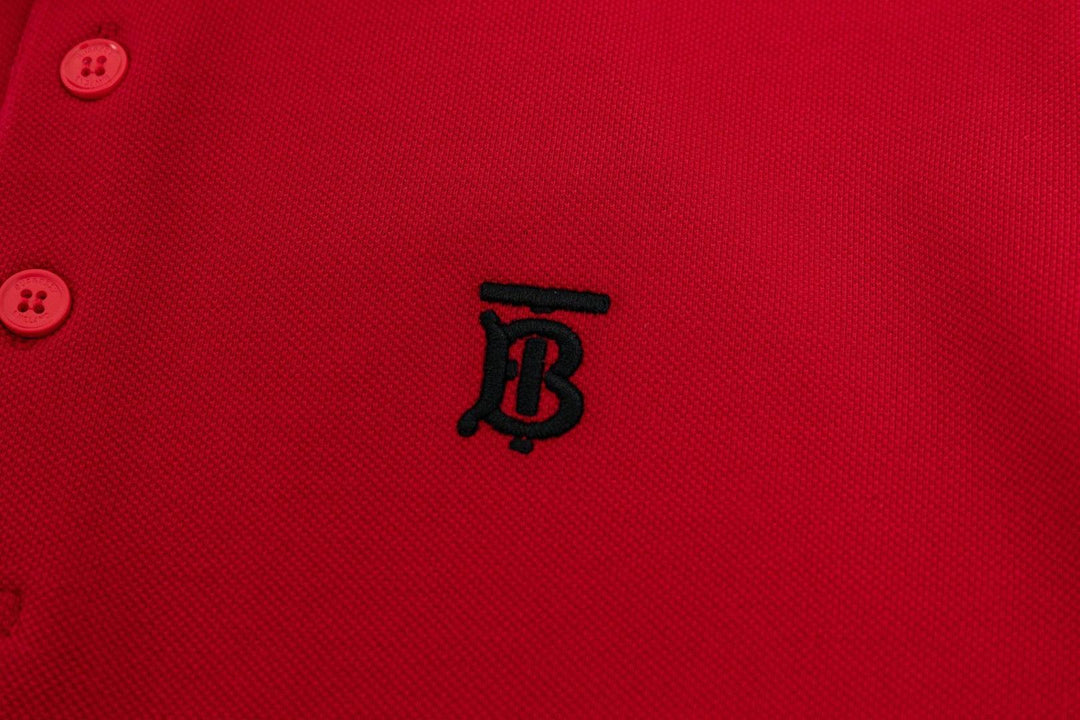 Burberry Red T-Shirt With Collar