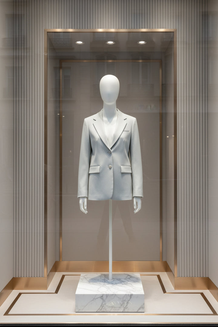 Light gray blazer on a white background