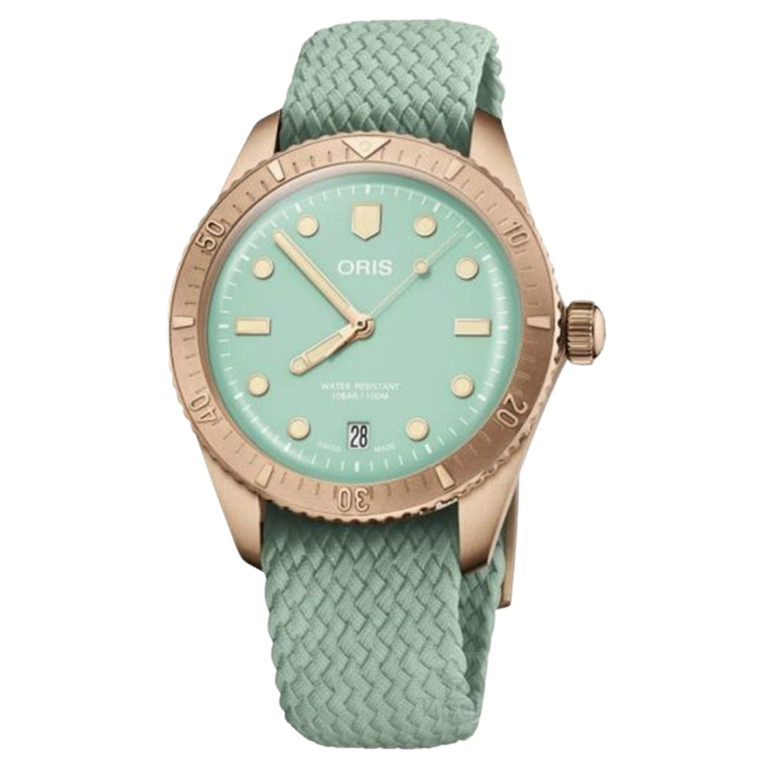 Oris Women's green & gold Divers watch