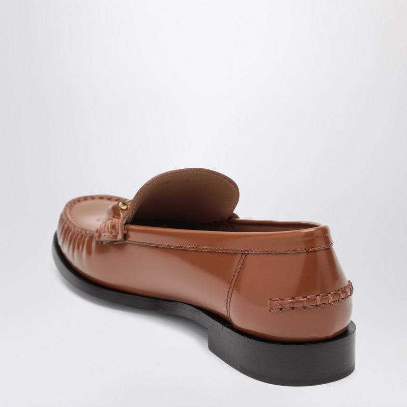 Ferragamo Moccasin With Chain New Vara Colour Leather Women