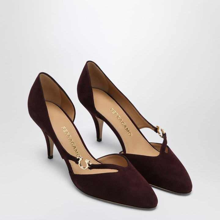Ferragamo Pumps With Gancini Detail Dark Barolo Women