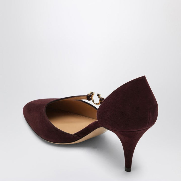 Ferragamo Pumps With Gancini Detail Dark Barolo Women