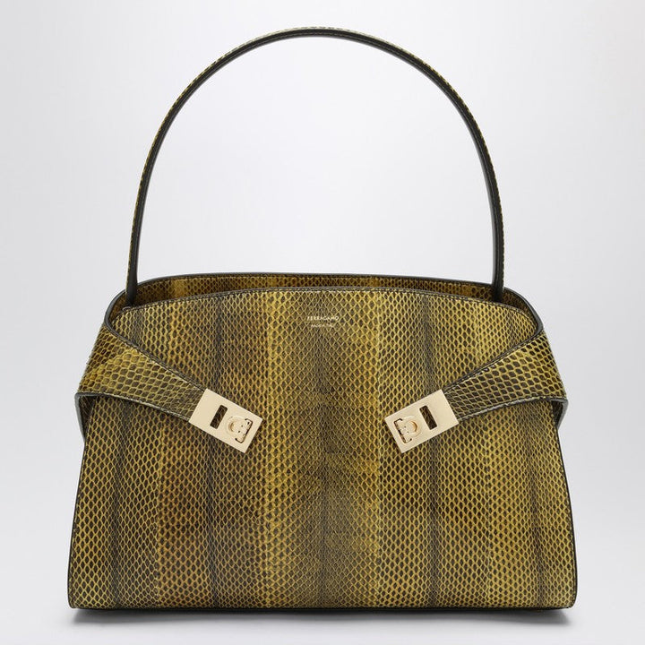 Ferragamo Hug Soft M Bag In Ginger/Dark Brown Women