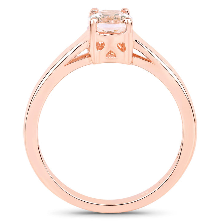 0.70 Carat Genuine Morganite .925 Sterling Silver Ring