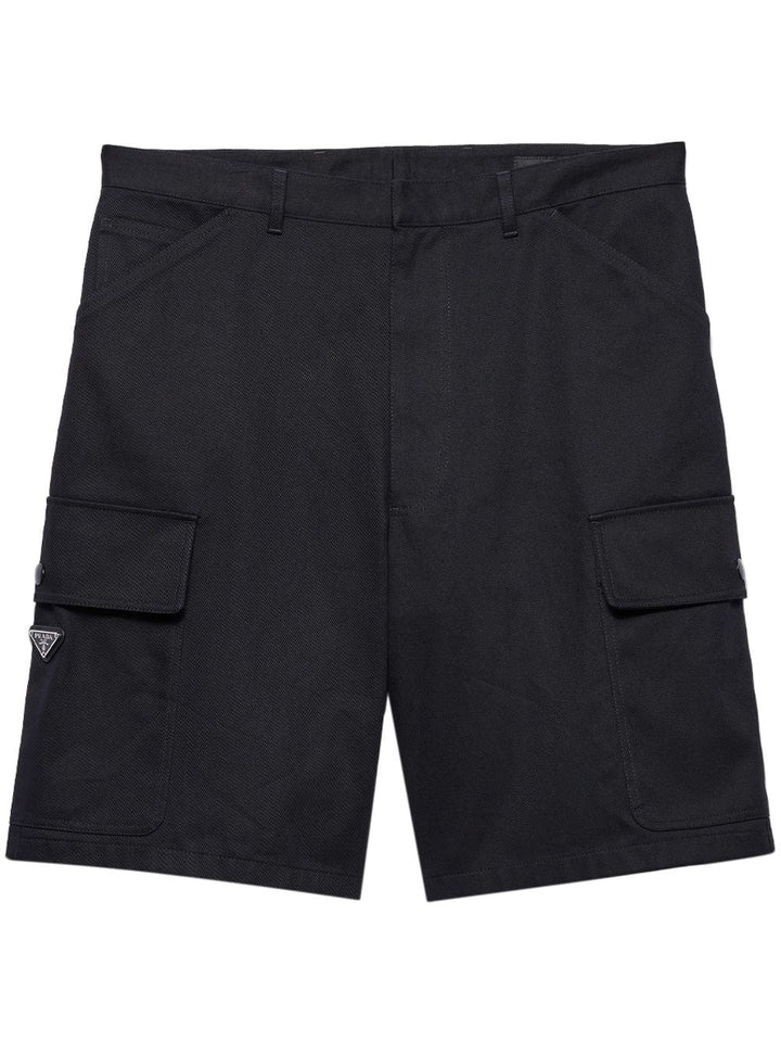 Prada Men Utility Pockets Cotton Bermudas