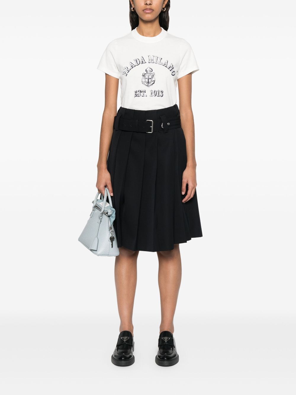 Prada Women Logo Print Jersey T-Shirt