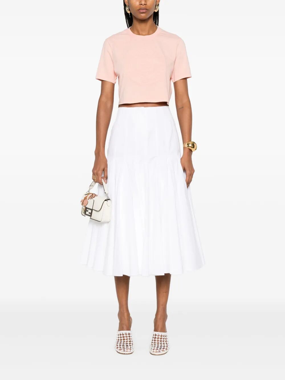 Fendi Women 3D Fendi Roma Cropped T-Shirt